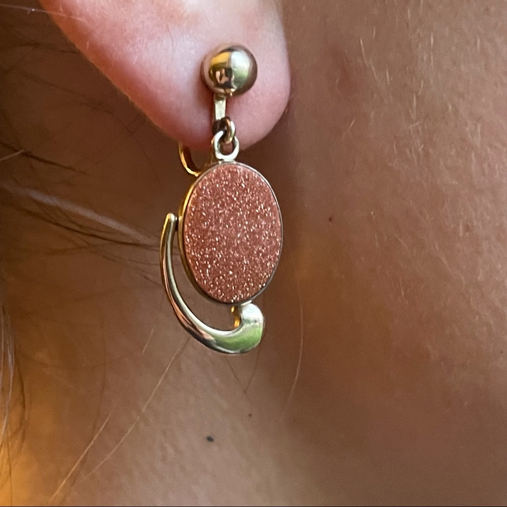 Vintage sunstone clip-on earrings